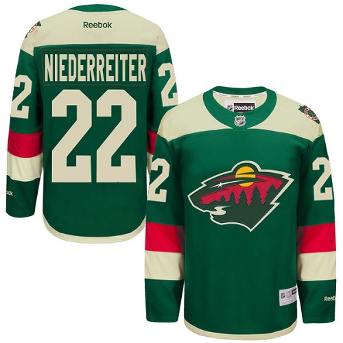 بوت اديداس كرة قدم Men's Minnesota Wild #22 Nino Niederreiter Green 2017-2018 Hockey Stitched NHL Jersey بوت اديداس كرة قدم